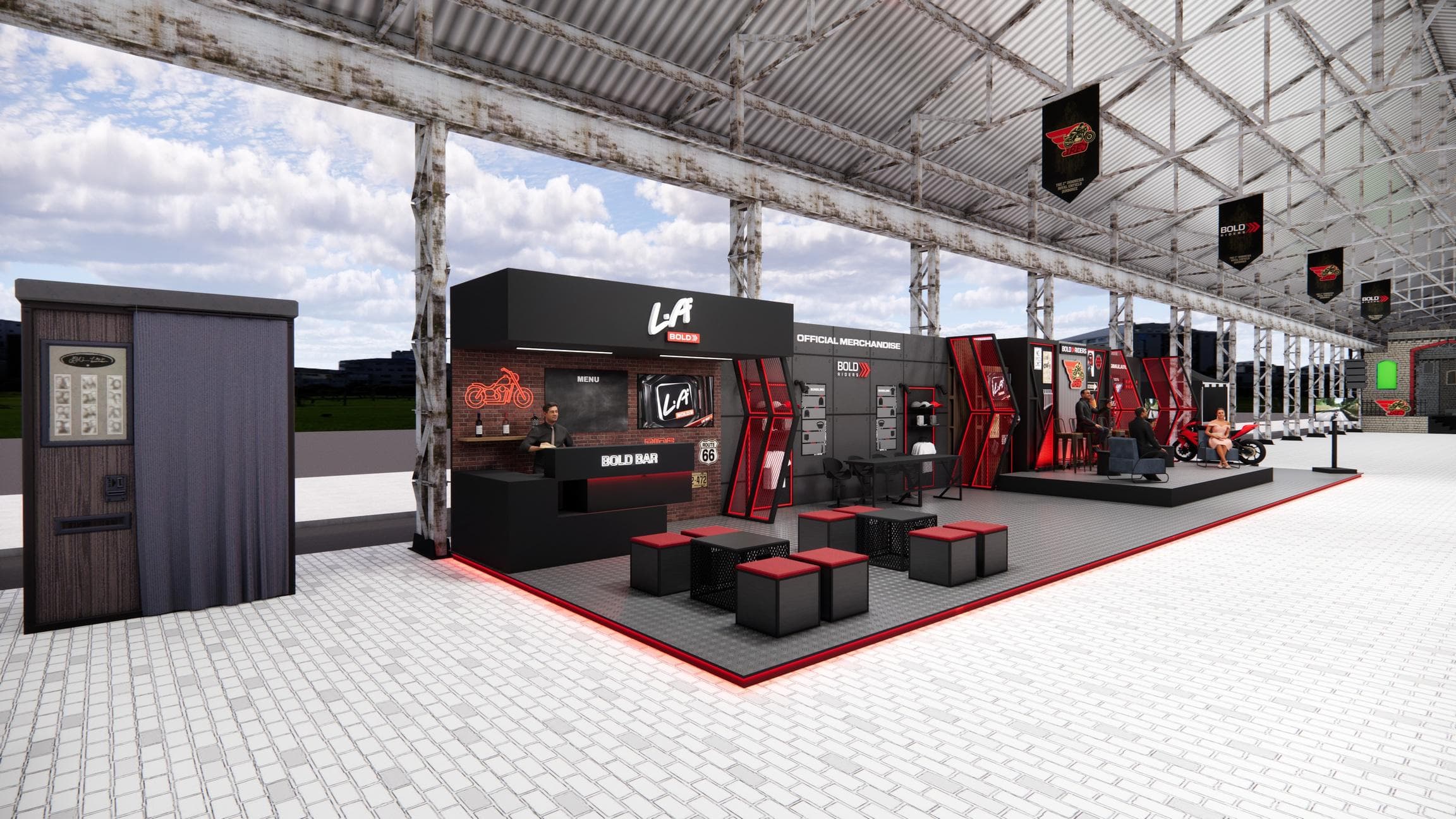 Sponsor lounge and bar booth
